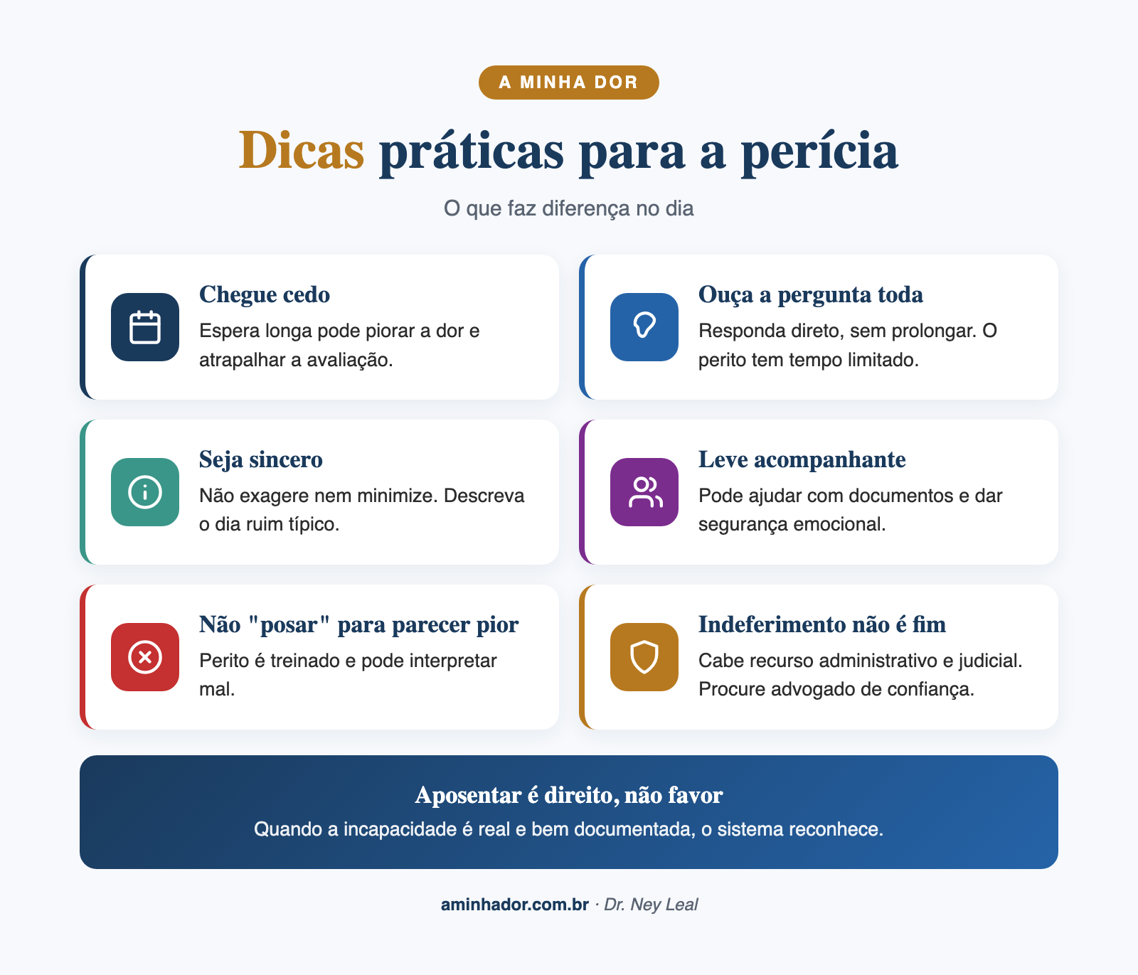 Dicas práticas para a perícia médica