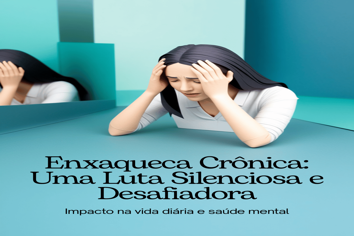 Enxaqueca crônica, mulher com dor de cabeça intensa e pulsátil