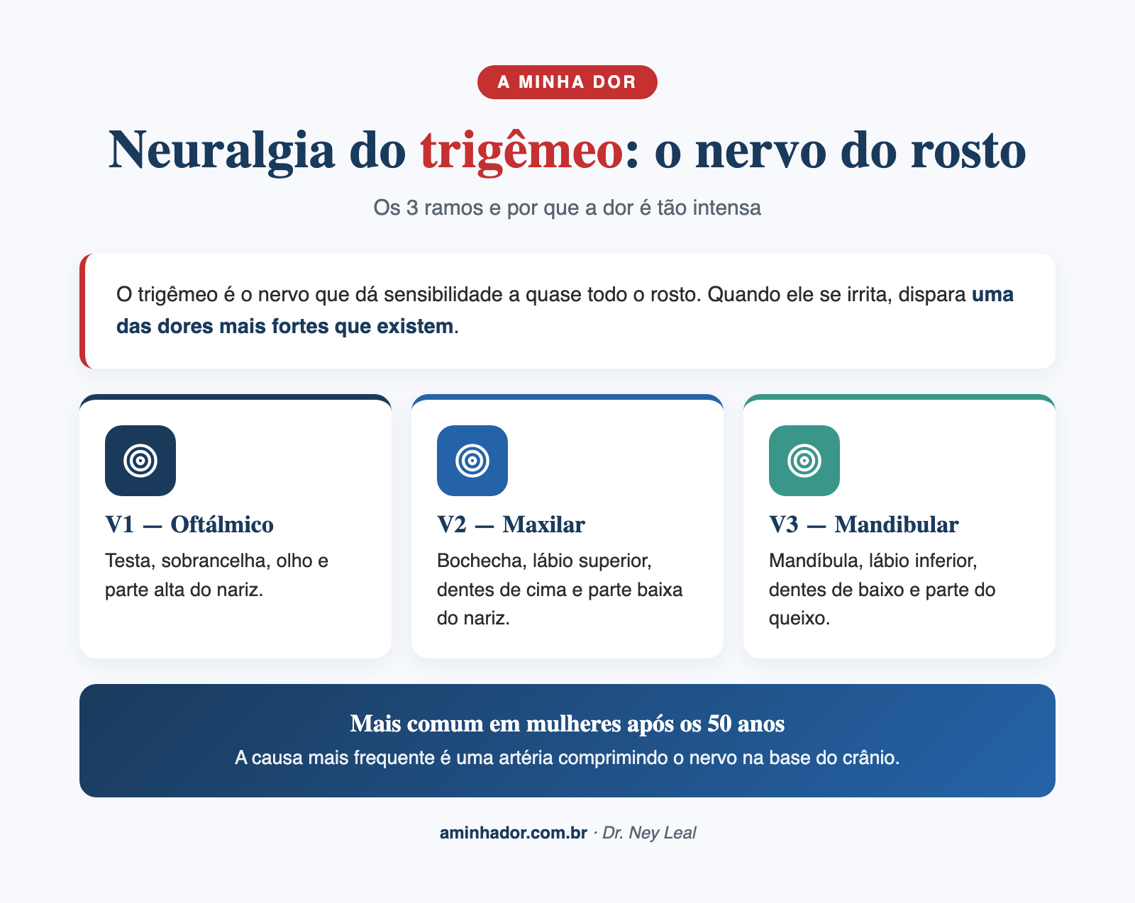 Neuralgia do trigêmeo, anatomia do nervo e seus três ramos