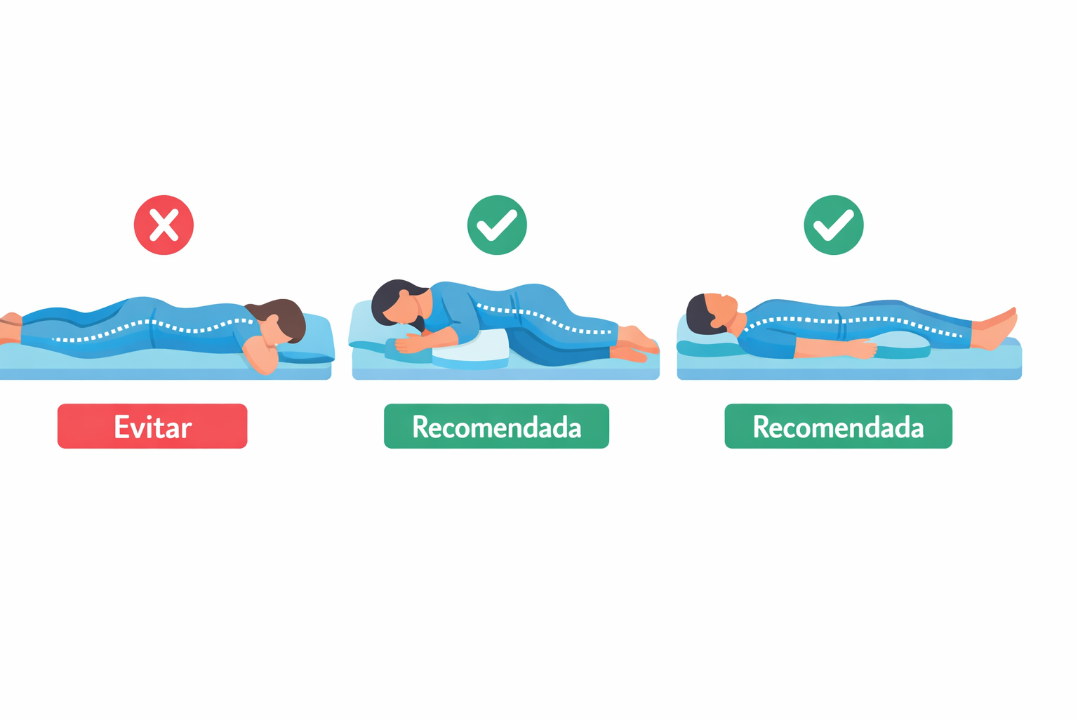 Dor nas costas ao acordar, posições de dormir recomendadas