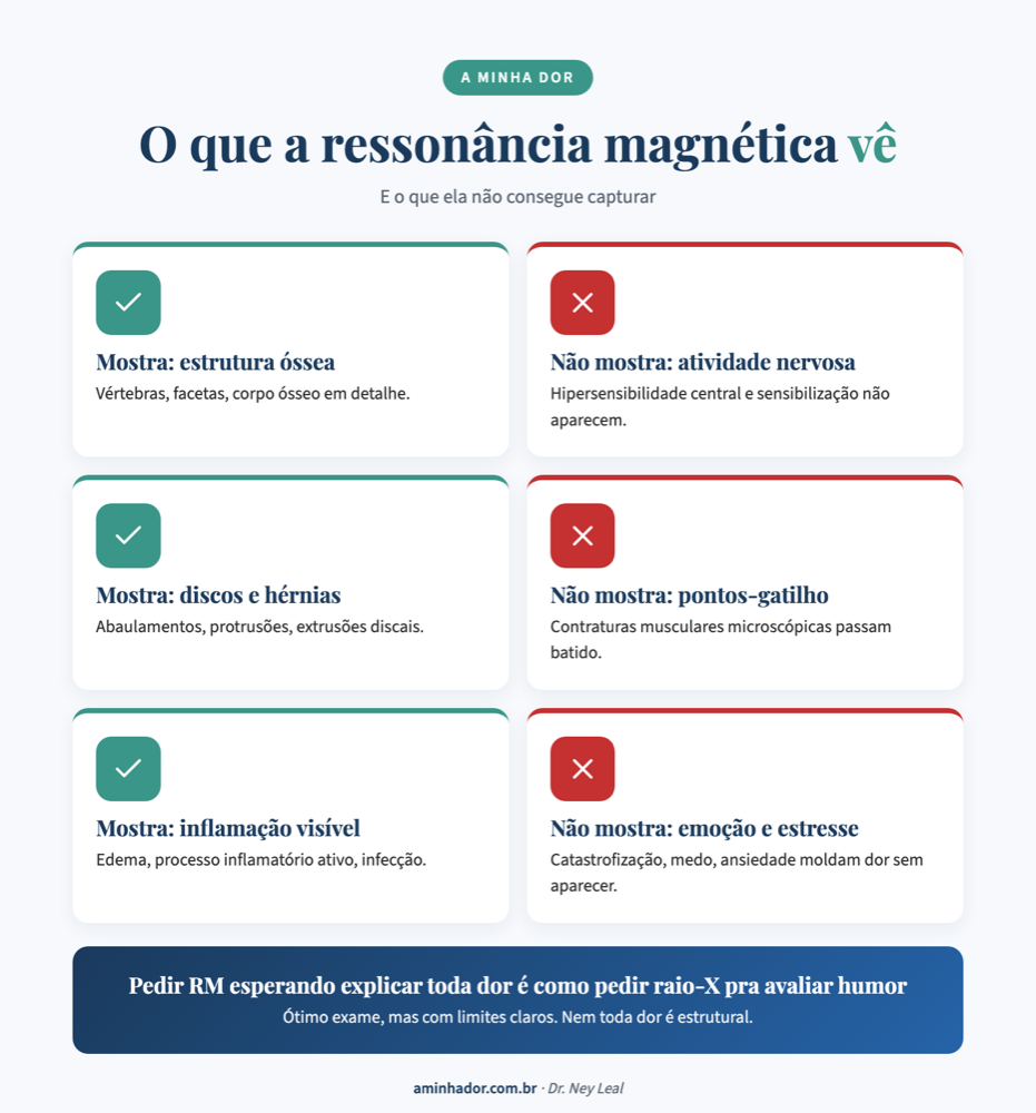 O que a ressonância magnética mostra e o que ela não mostra