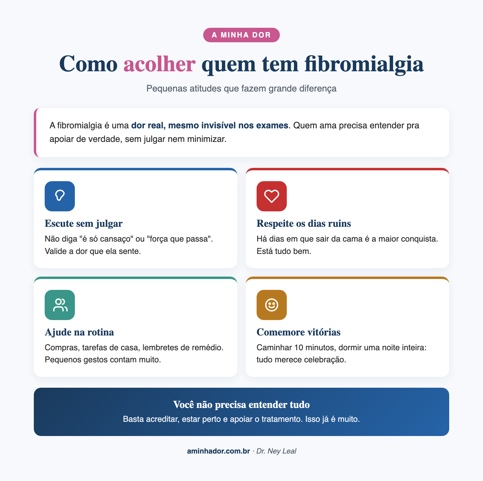 Casal de mãos dadas, fibromialgia e apoio familiar