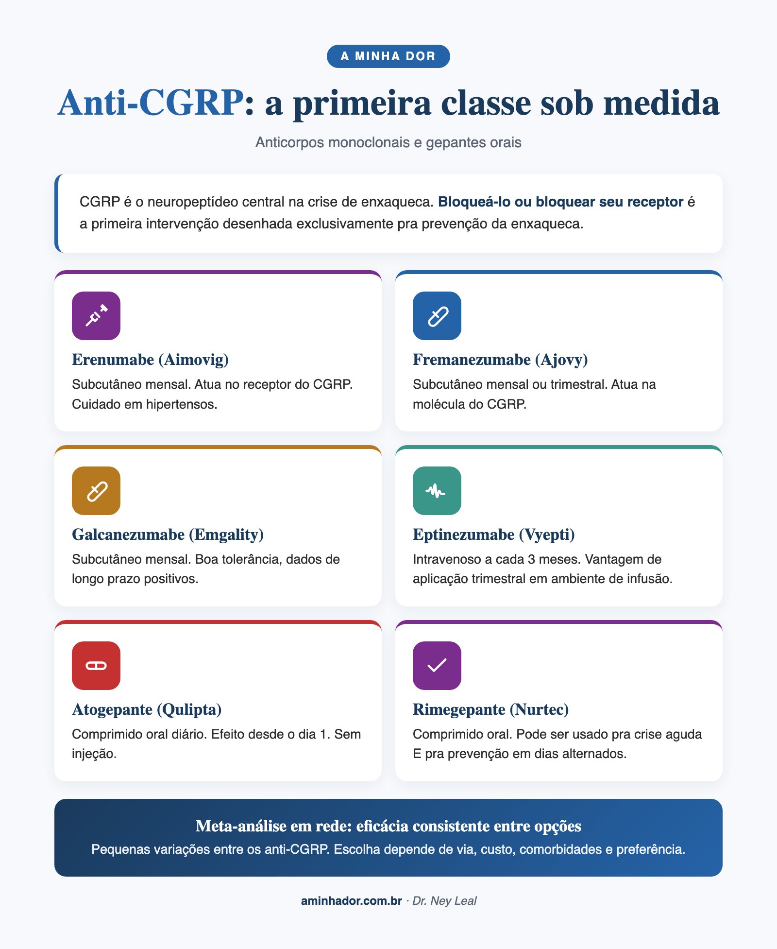 tratamento preventivo enxaqueca crônica: anti-CGRP monoclonais e gepantes